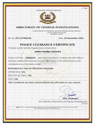 Certificate of Good Conduct processing